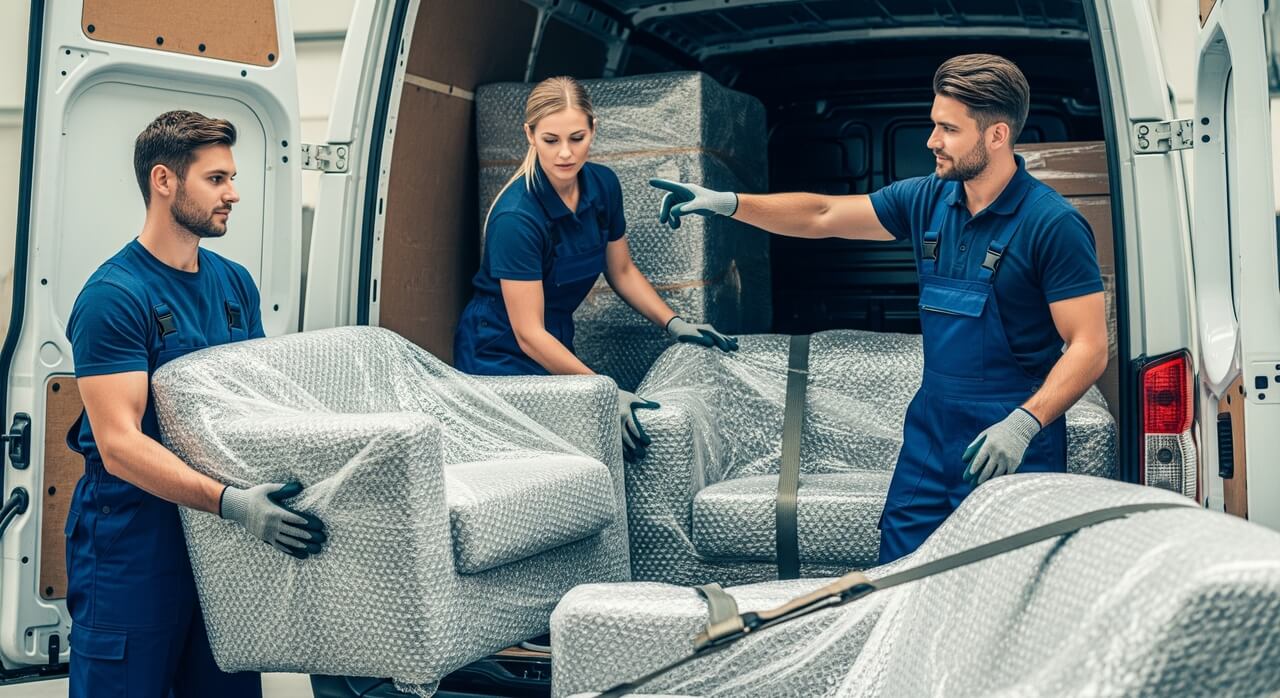 Team professionale al lavoro per traslochi a Latina